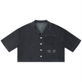 Women's Vintage Wash Boxy Cropped Shirt