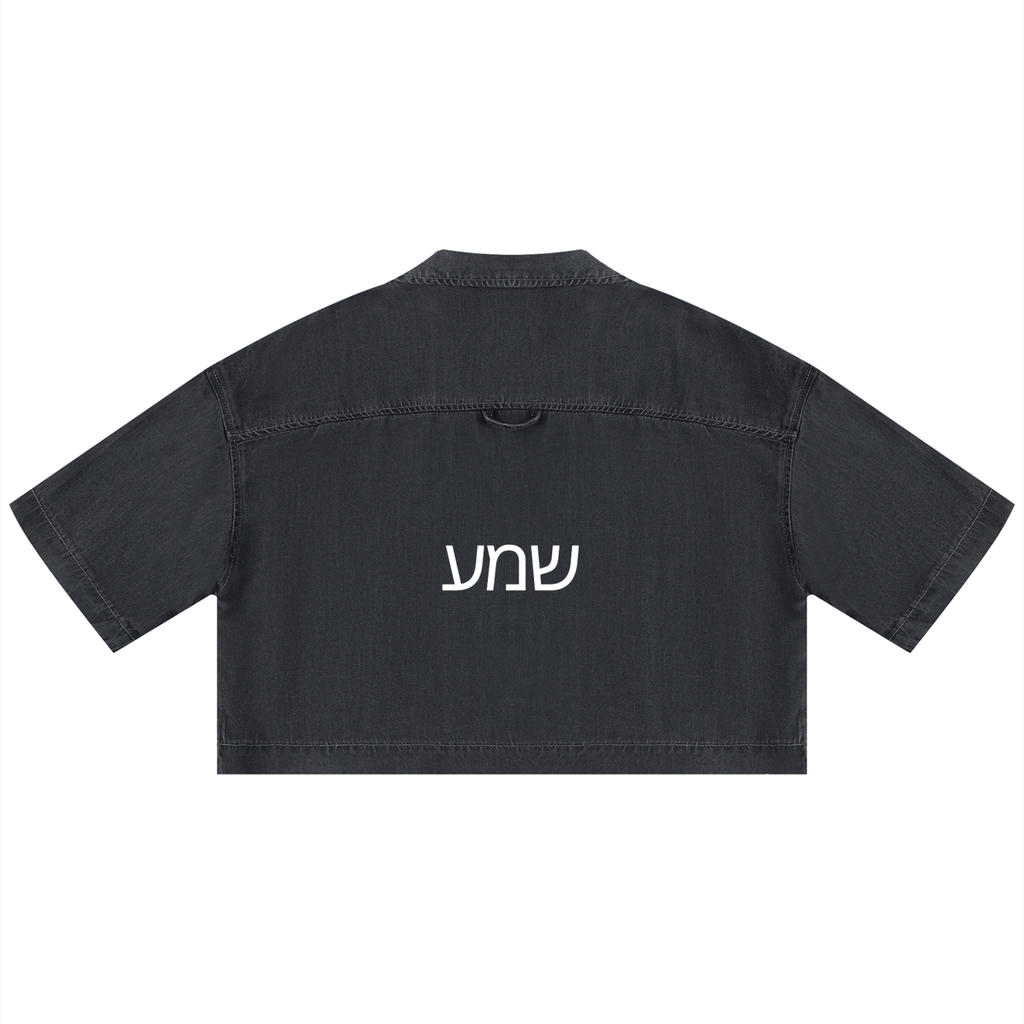 Women's Vintage Wash Boxy Cropped Shirt